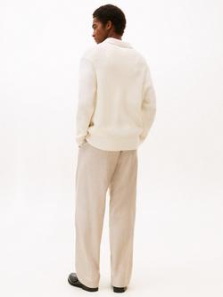 Tommy Hilfiger Smart Casual Lambswool Blend Cardigan - view 2, Ivory Petal