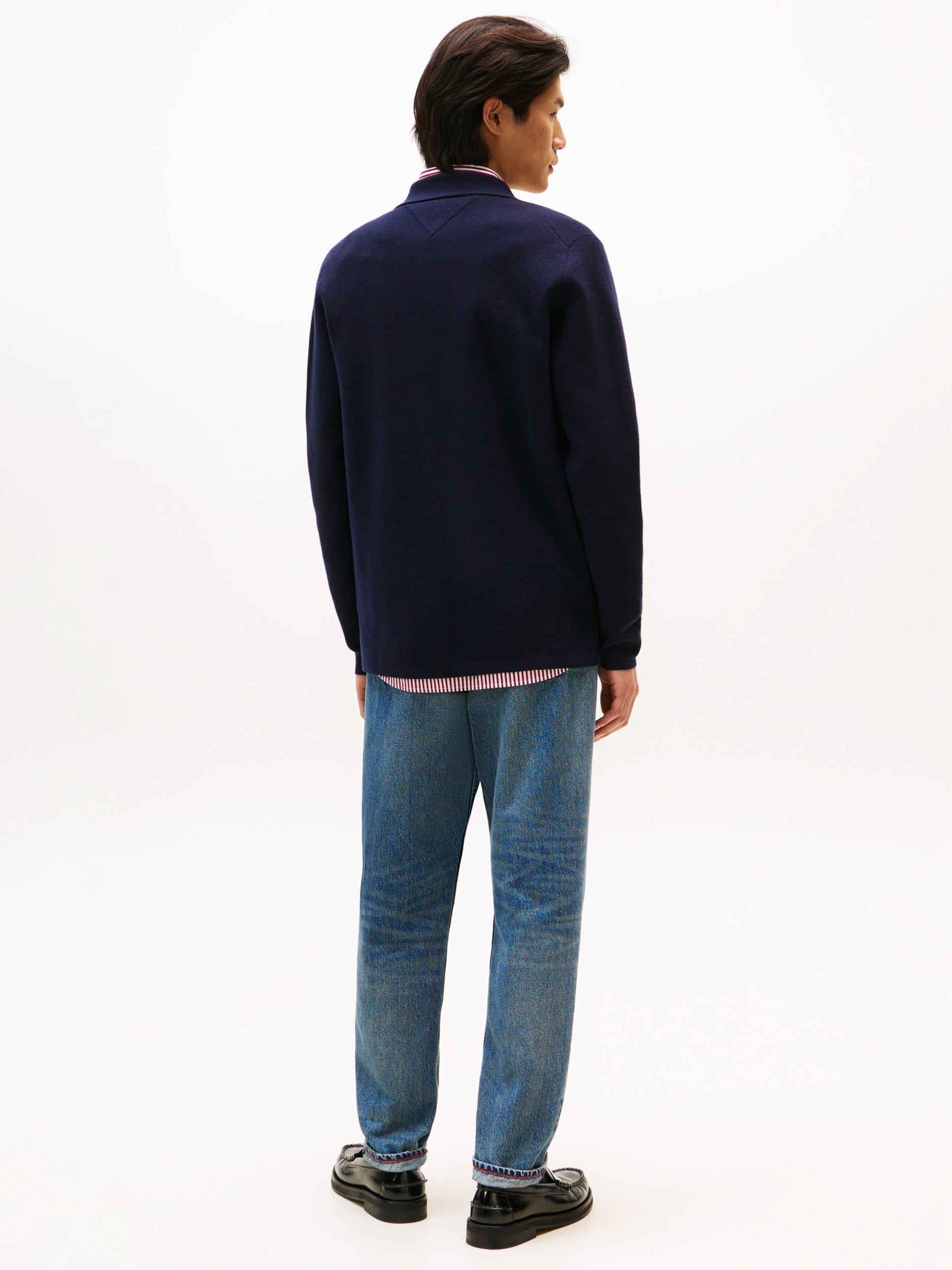 Product image 3 of 5, which shows Tommy Hilfiger Wool Blend Collar Cardigan, Desert Sky, XS