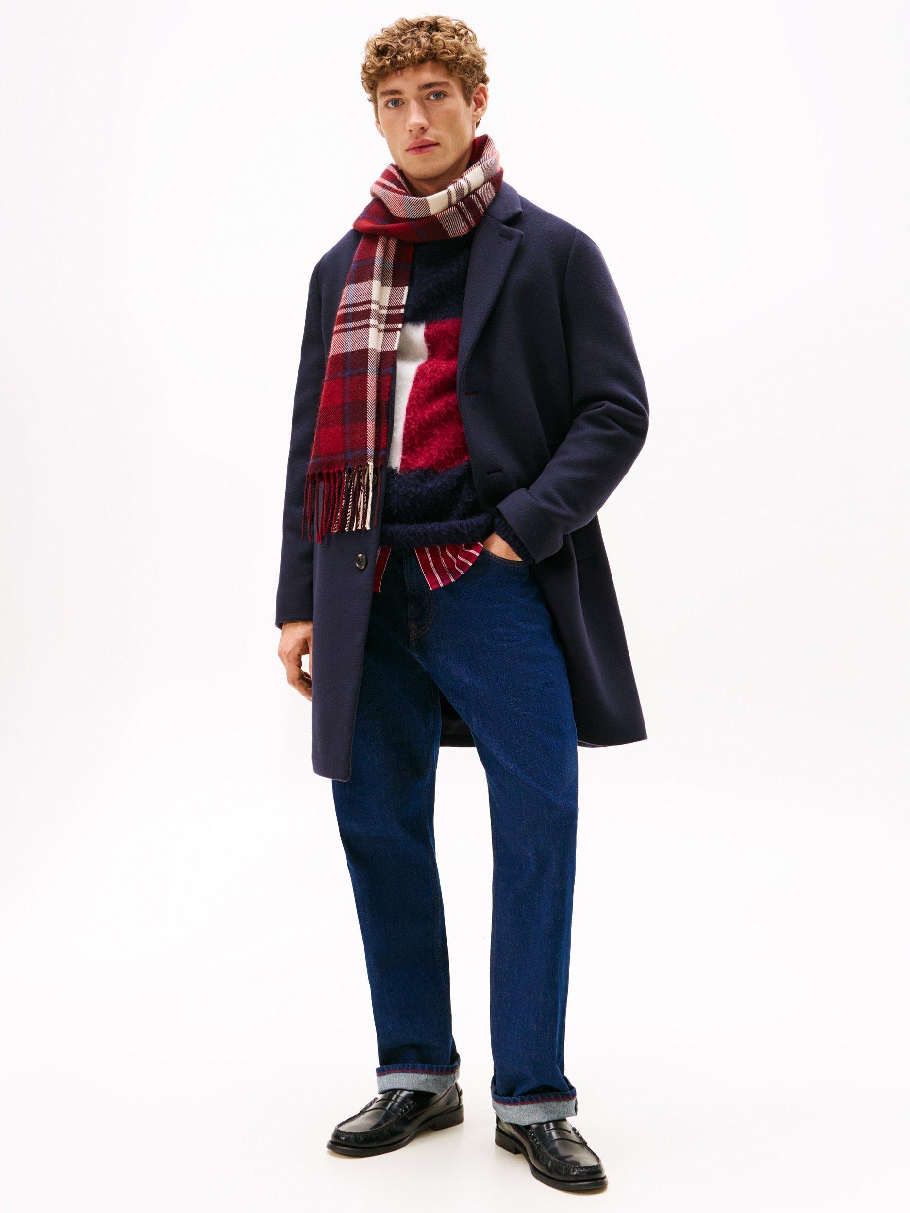 Product image 1 of 5, which shows Tommy Hilfiger Wool Blend Overcoat, Desert Sky, XXL