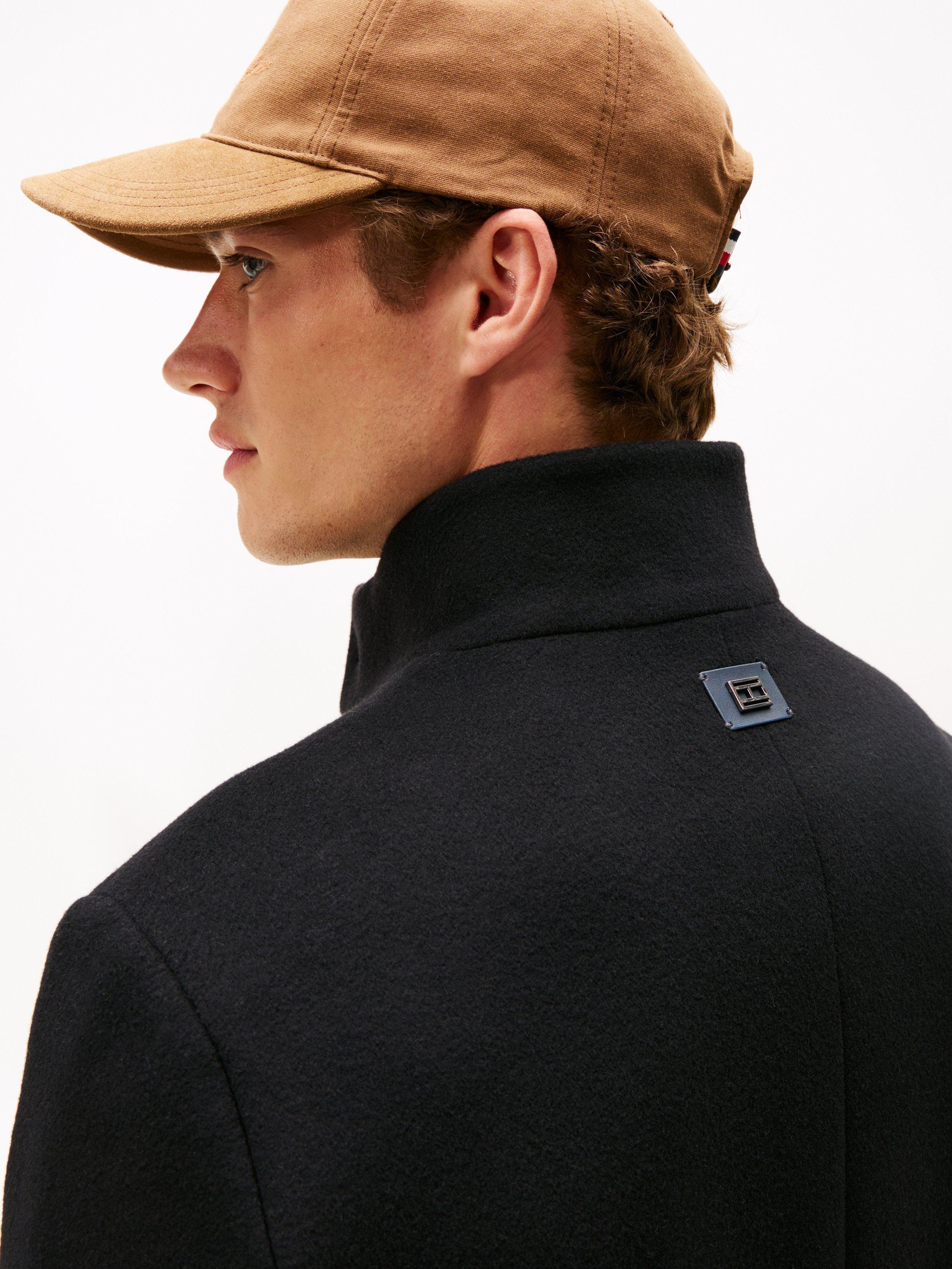 Product image 3 of 5, which shows Tommy Hilfiger Wool Blend Overcoat, Black, M