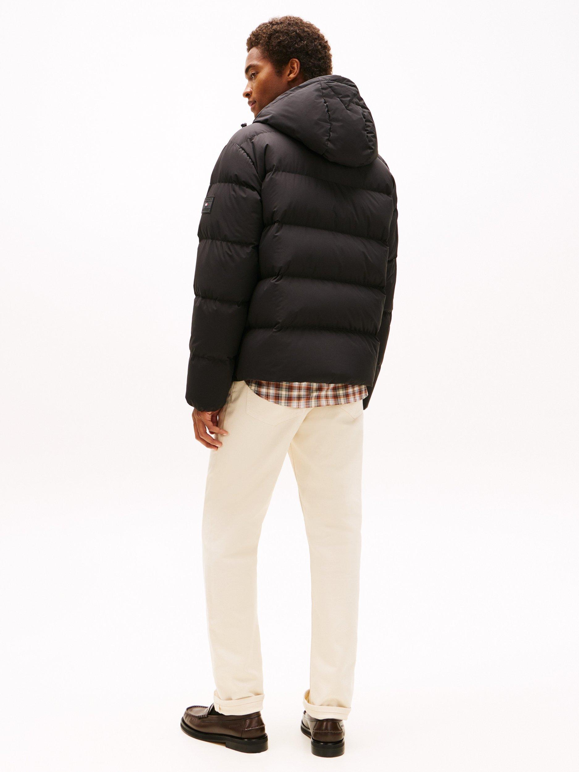 Product image 2 of 5, which shows Tommy Hilfiger Water Repellent Down Hooded Puffer Jacket, Black, XS
