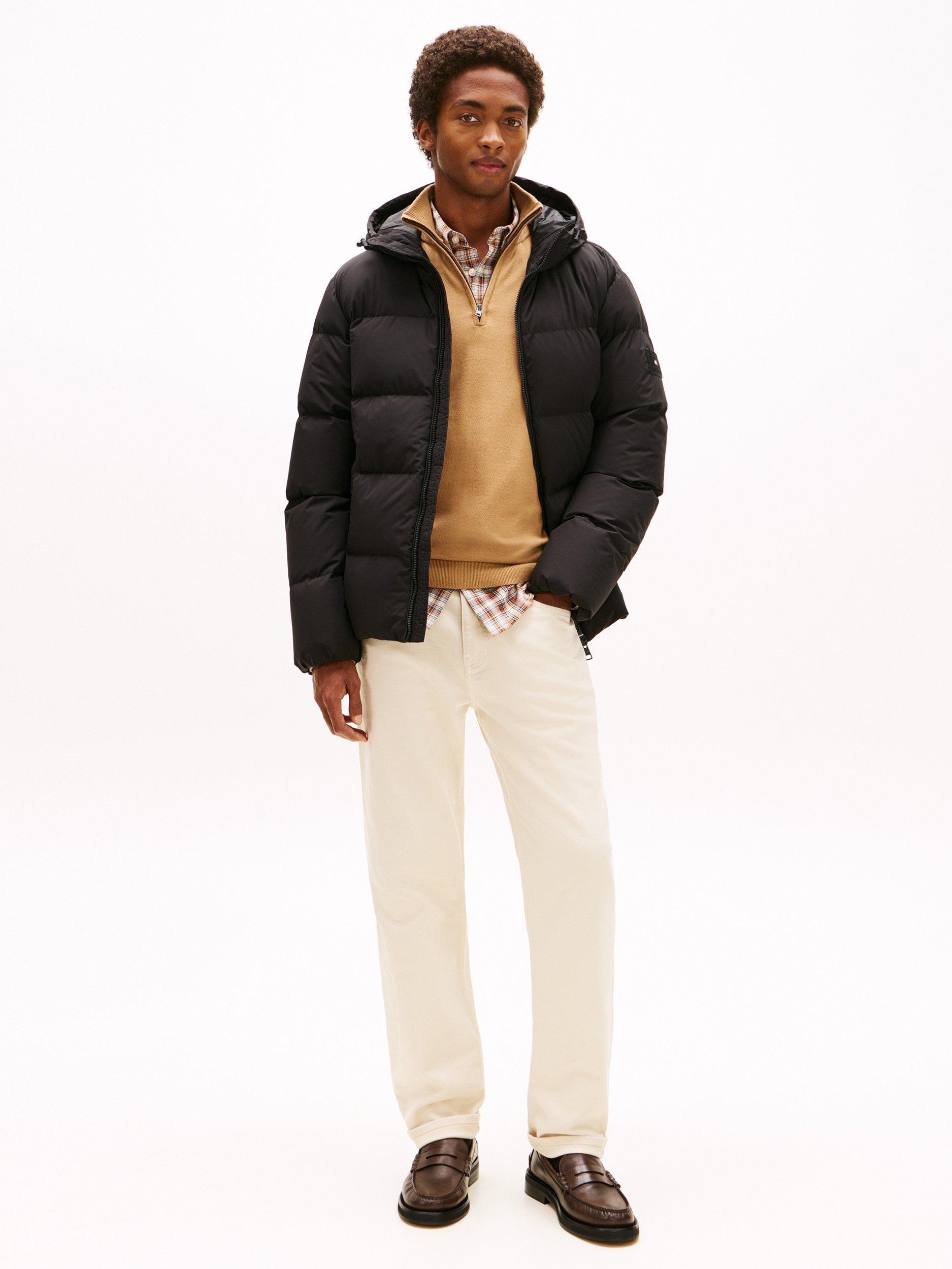 Product image 3 of 5, which shows Tommy Hilfiger Water Repellent Down Hooded Puffer Jacket, Black, XS