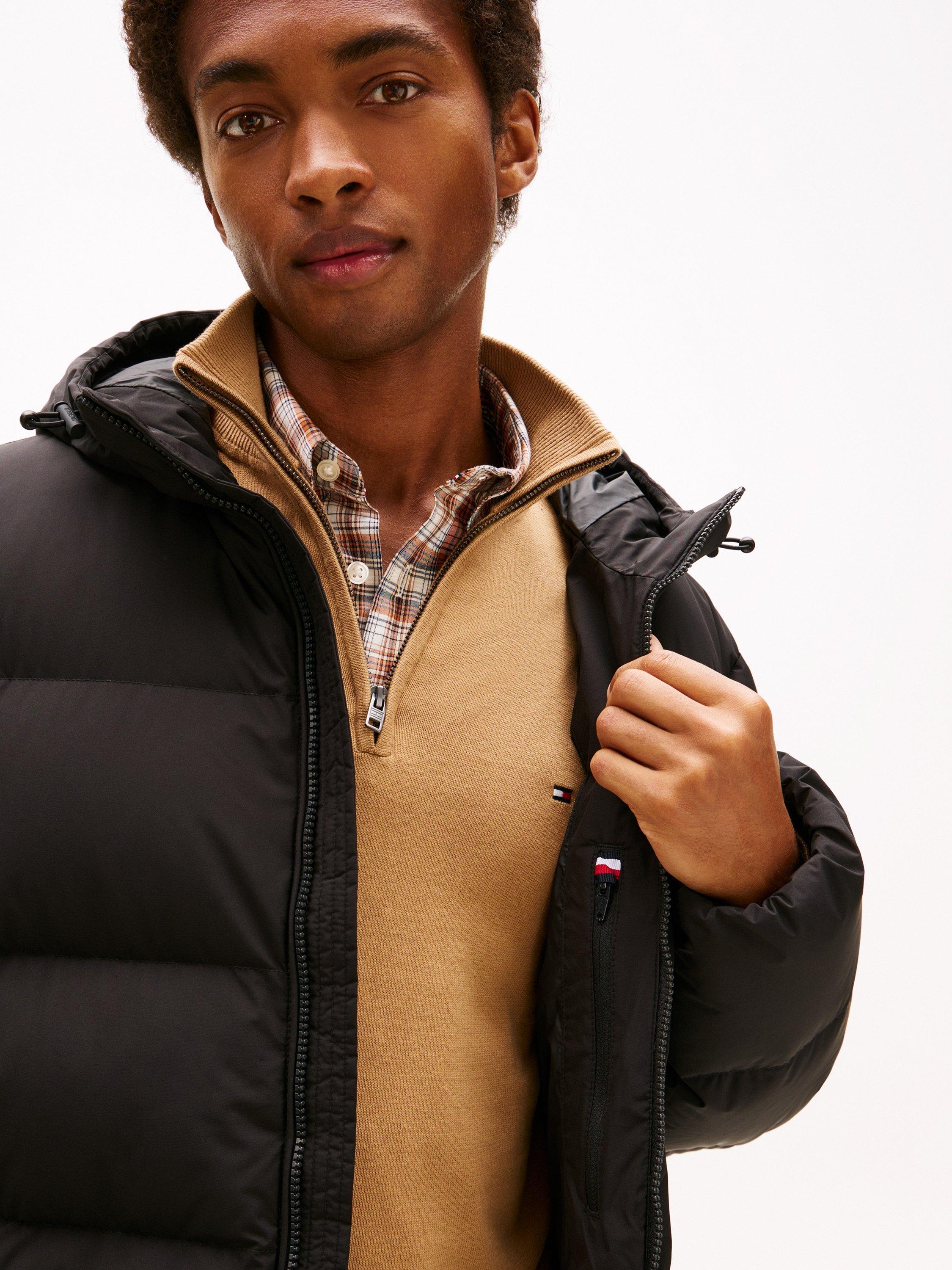 Product image 4 of 5, which shows Tommy Hilfiger Water Repellent Down Hooded Puffer Jacket, Black, XS