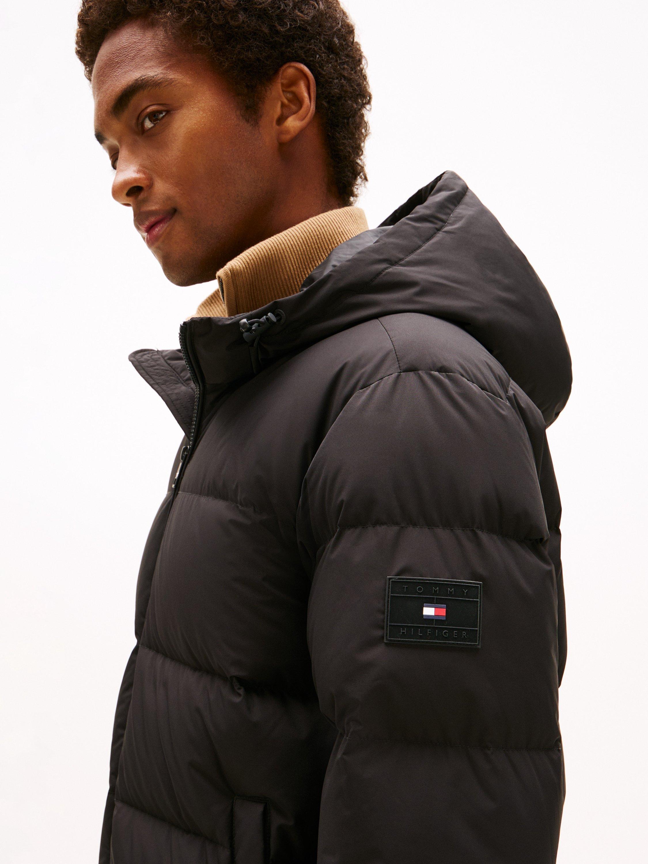 Product image 5 of 5, which shows Tommy Hilfiger Water Repellent Down Hooded Puffer Jacket, Black, XS