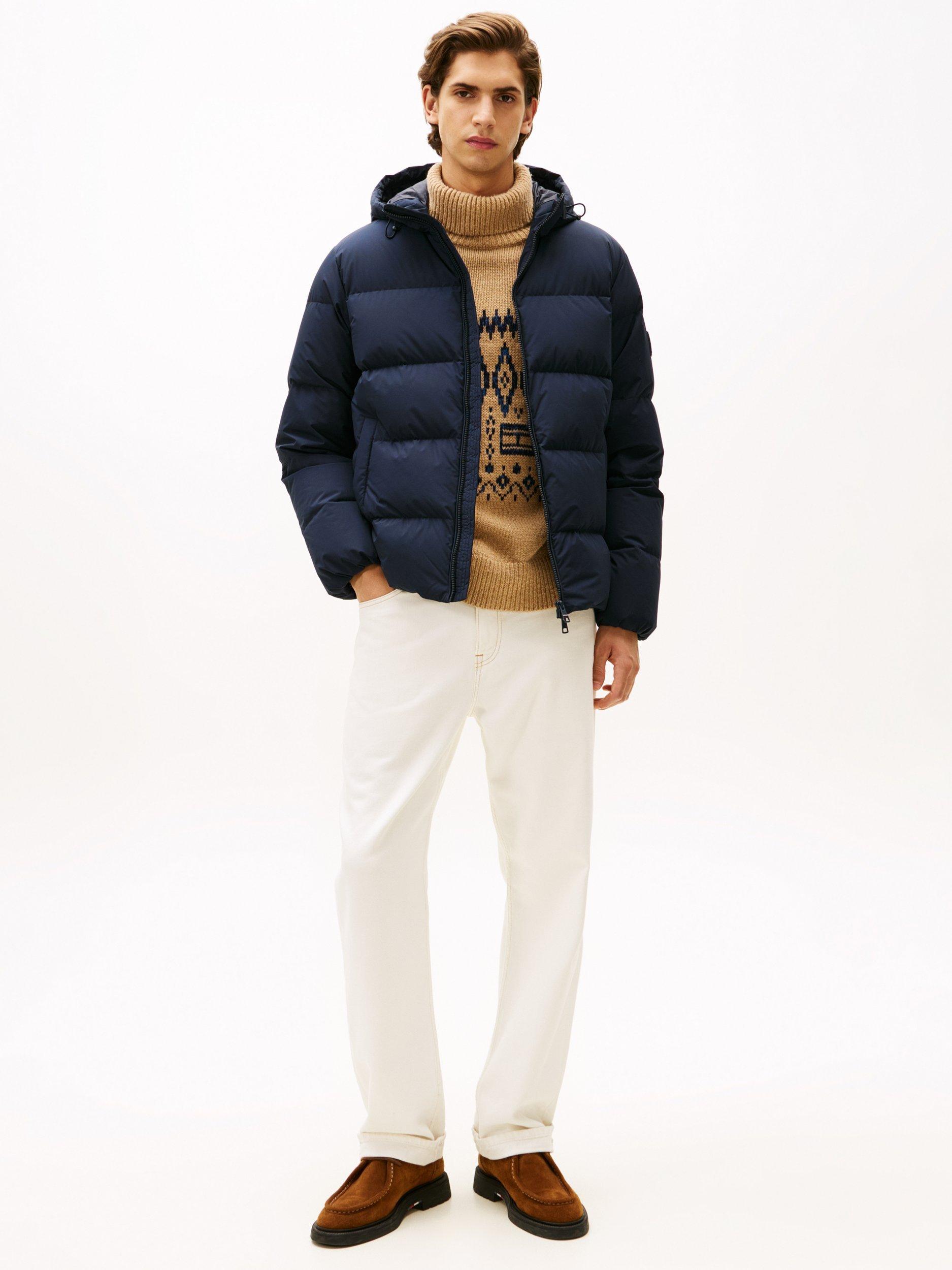 Product image 3 of 5, which shows Tommy Hilfiger Water Repellent Down Hooded Puffer Jacket, Desert Sky, XXXL