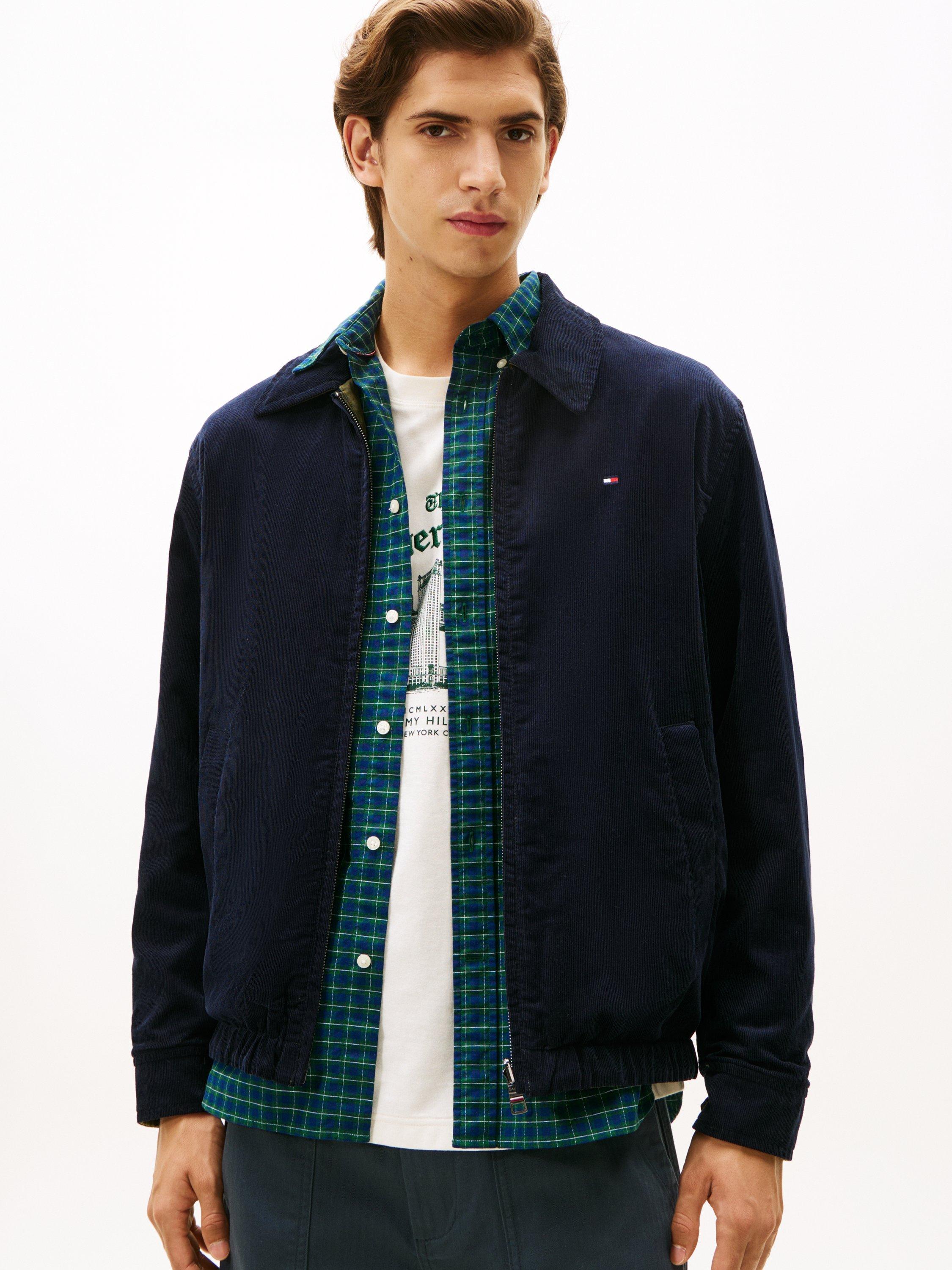 Product image 1 of 7, which shows Tommy Hilfiger Cotton Reversible Harrington Jacket, Desert Sky, S