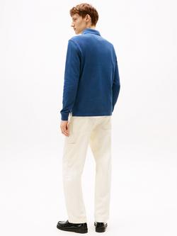 Tommy Hilfiger 1985 Cotton Blend Long Sleeve Polo Shirt - view 2, Aegean Sea