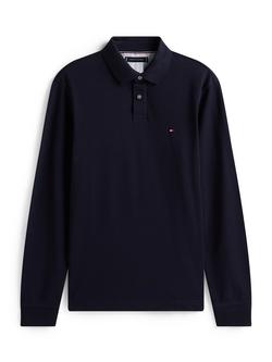 Tommy Hilfiger Adaptive Cotton Blend Long Sleeve Polo Shirt, Desert Sky, Desert Sky