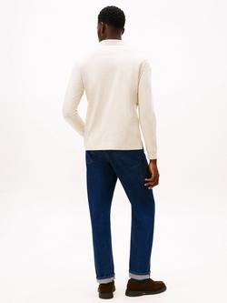 Tommy Hilfiger Regular Fit Long Sleeve Polo Shirt - view 2, Heathered Oatmilk