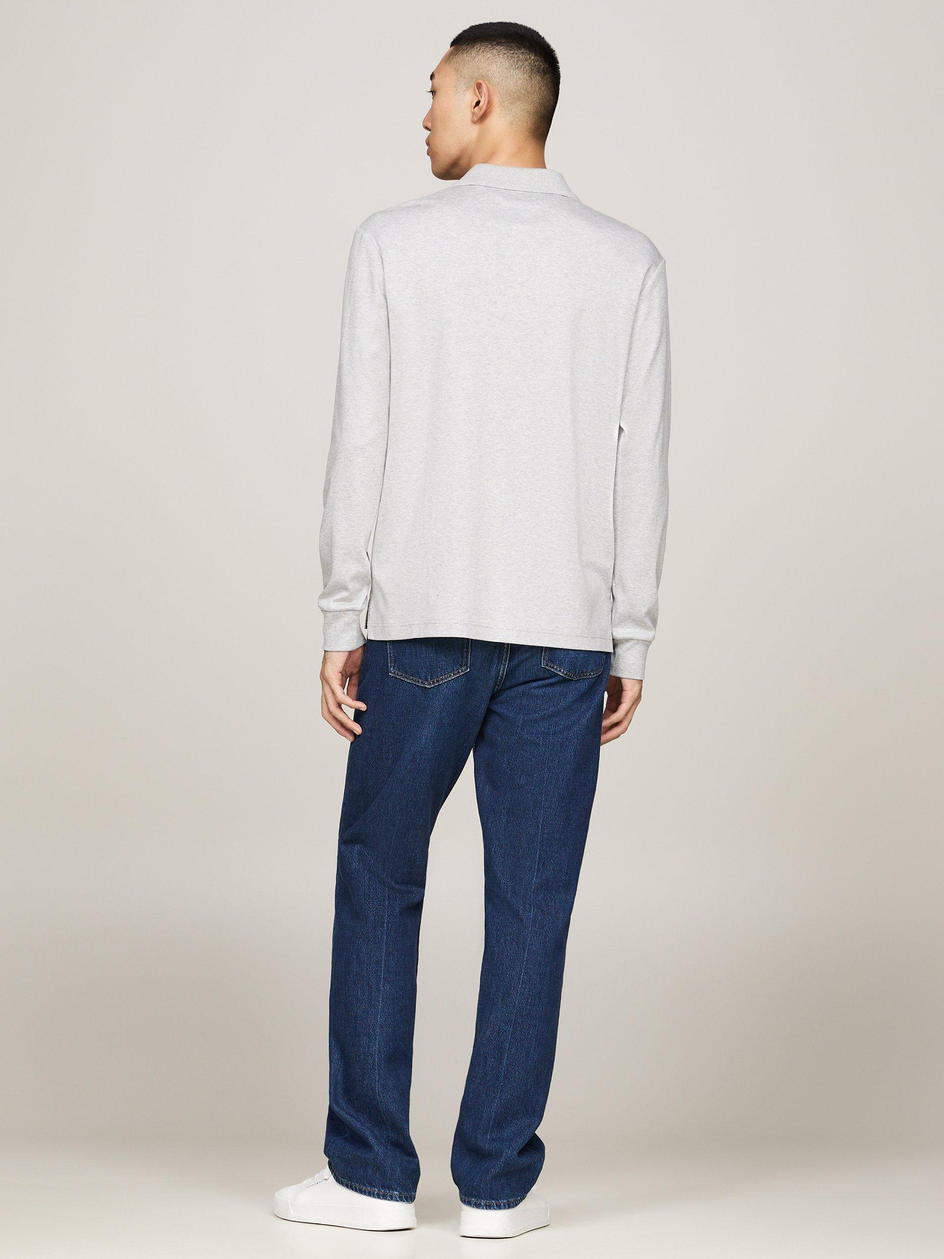 Product image 2 of 5, which shows Tommy Hilfiger Regular Fit Long Sleeve Polo Shirt, Light Grey, S
