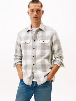 Tommy Hilfiger Cotton Check Flannel Overshirt, Grey