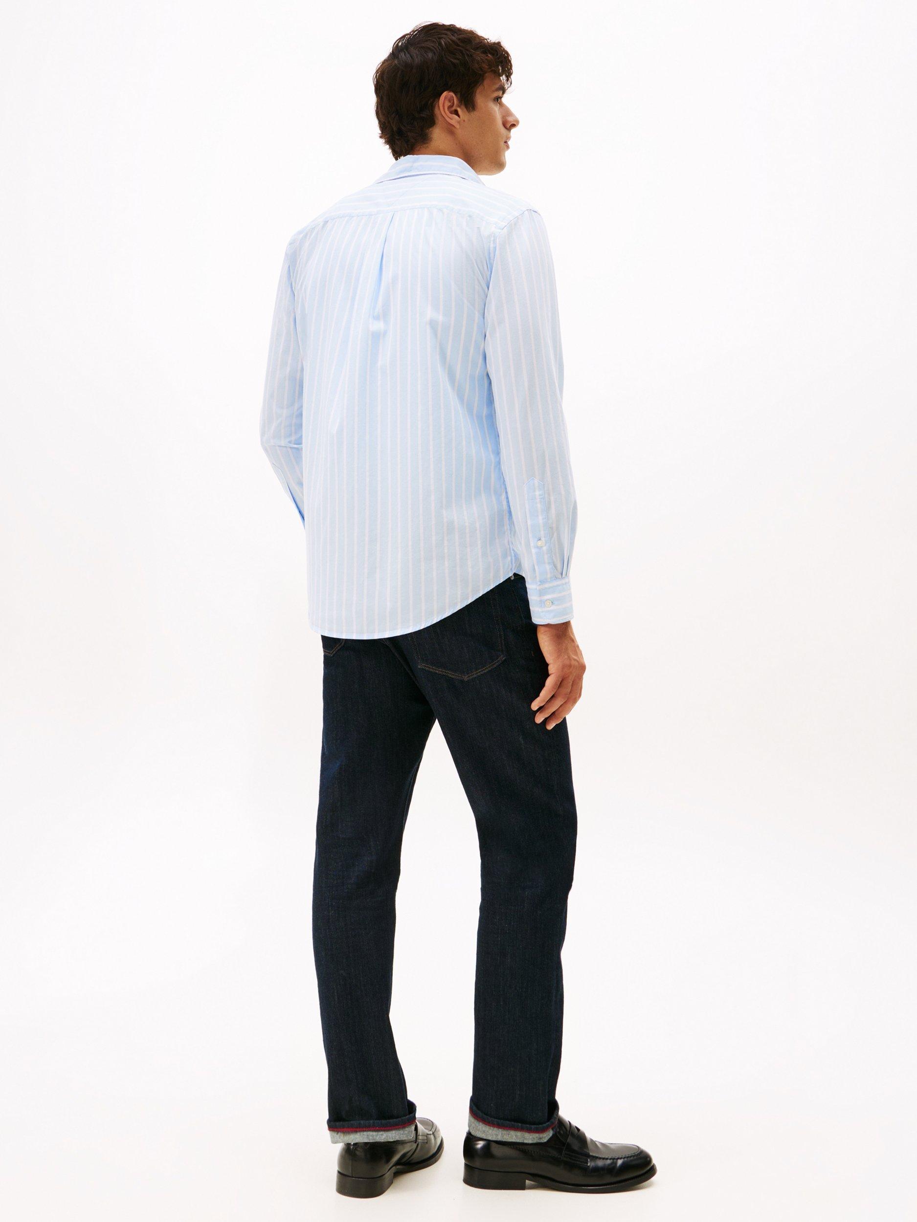 Product image 2 of 5, which shows Tommy Hilfiger Flex Regular Fit Stripe Shirt, Sweet Blue, XS