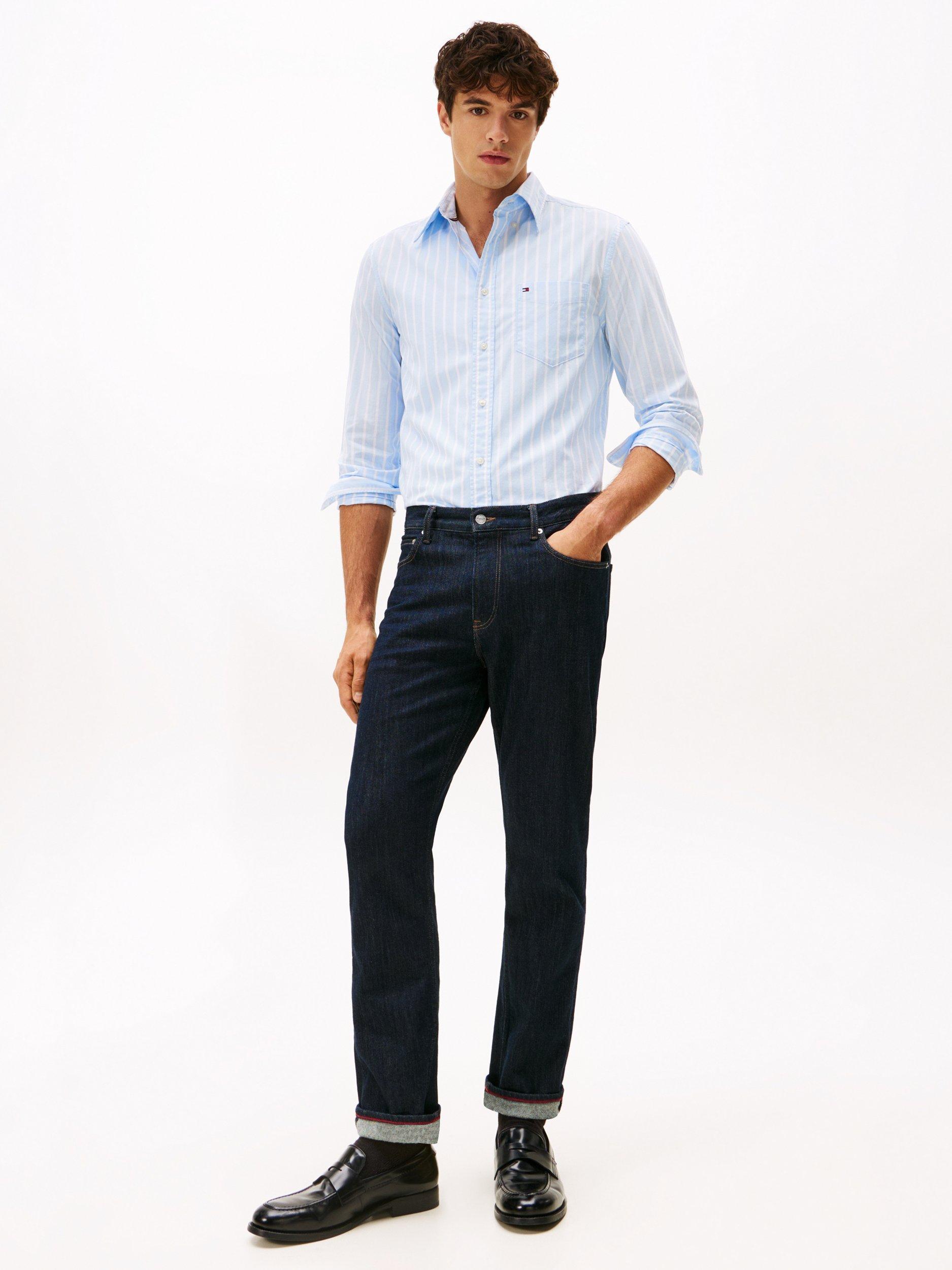 Product image 3 of 5, which shows Tommy Hilfiger Flex Regular Fit Stripe Shirt, Sweet Blue, XS