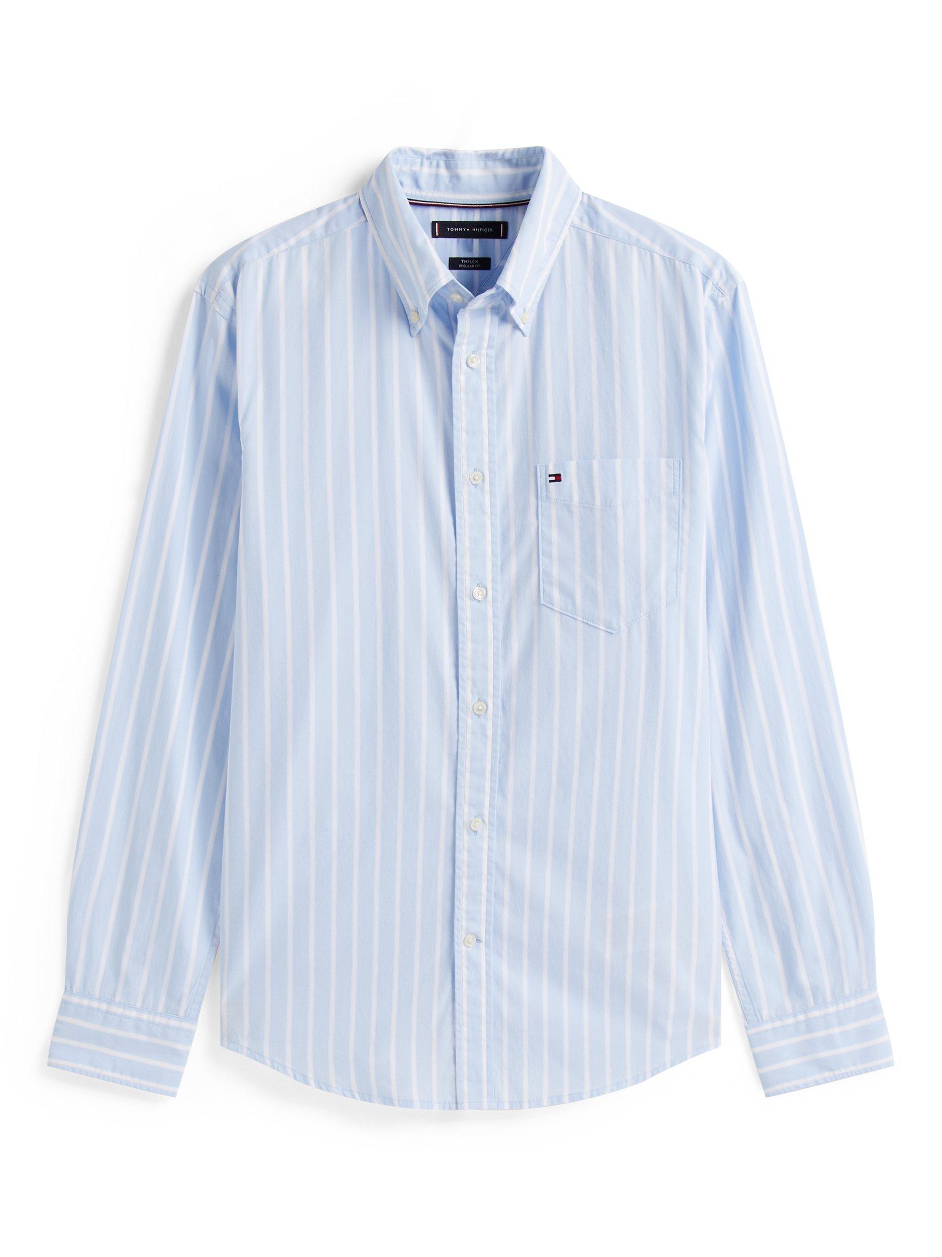Product image 5 of 5, which shows Tommy Hilfiger Flex Regular Fit Stripe Shirt, Sweet Blue, XS
