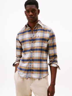 Tommy Hilfiger Hero Cotton Tartan Long Sleeve Shirt, Safari Canvas