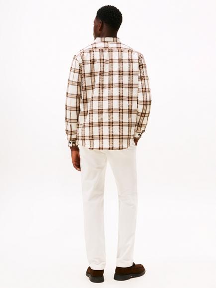Tommy Hilfiger Cotton Blend Loose Fit Check Seersucker Overshirt, Legacy Brown - view 2, Legacy Brown
