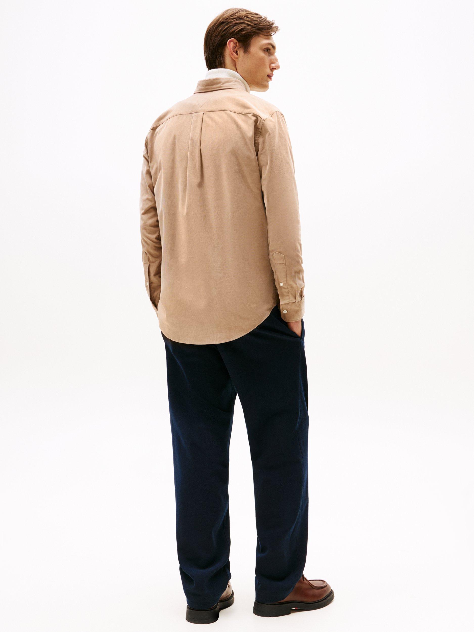 Product image 2 of 6, which shows Tommy Hilfiger Cotton Regular Fit Cord Shirt, Coastal Taupe, S