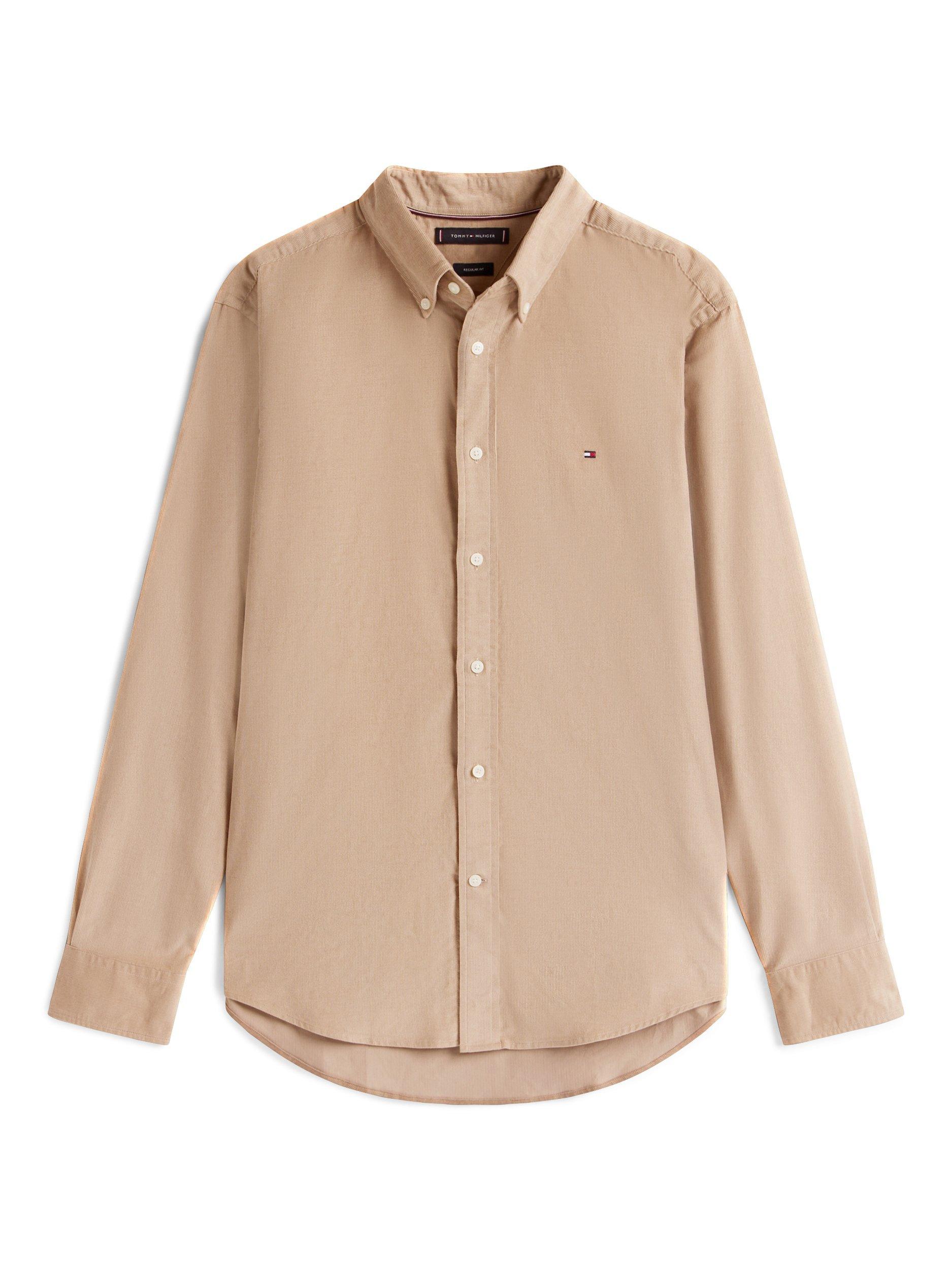 Product image 5 of 6, which shows Tommy Hilfiger Cotton Regular Fit Cord Shirt, Coastal Taupe, S
