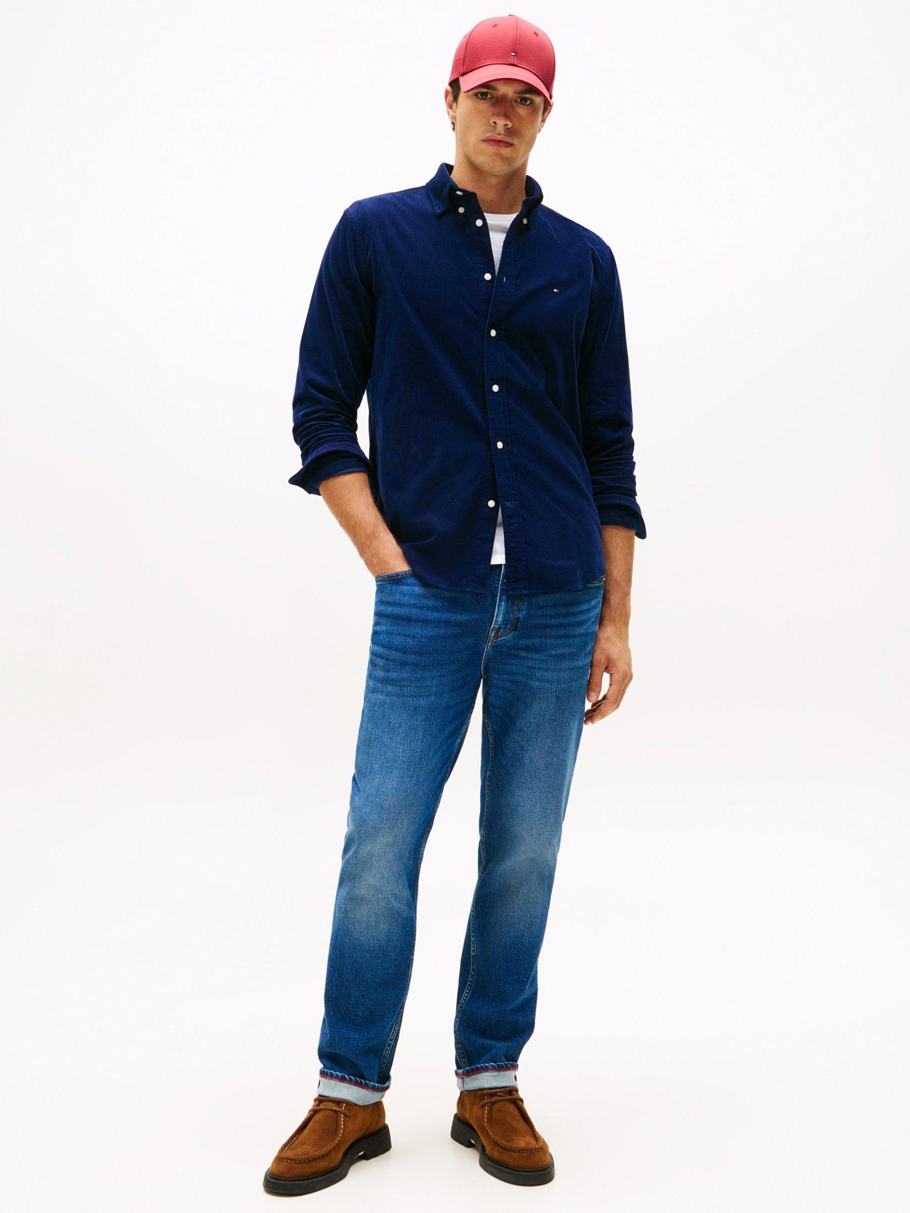 Product image 4 of 6, which shows Tommy Hilfiger Cotton Regular Fit Cord Shirt, Imperial Navy, M