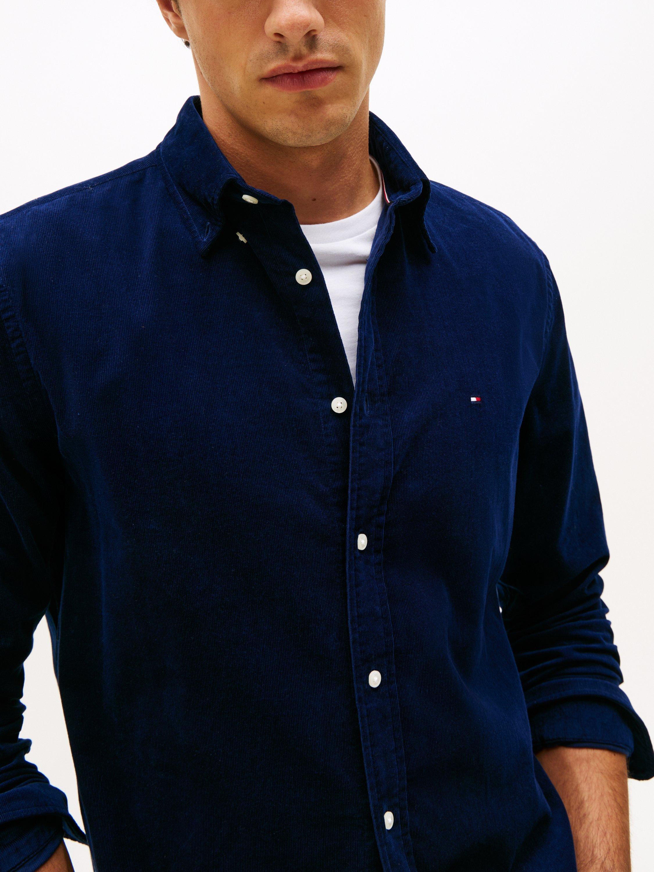 Product image 6 of 6, which shows Tommy Hilfiger Cotton Regular Fit Cord Shirt, Imperial Navy, M