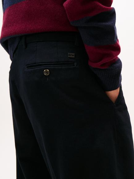 Tommy Hilfiger Straight Cotton Blend Trousers - view 2, Desert Sky
