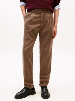 Tommy Hilfiger Harlem Cotton Tapered Trousers, Coastal Taupe Cord