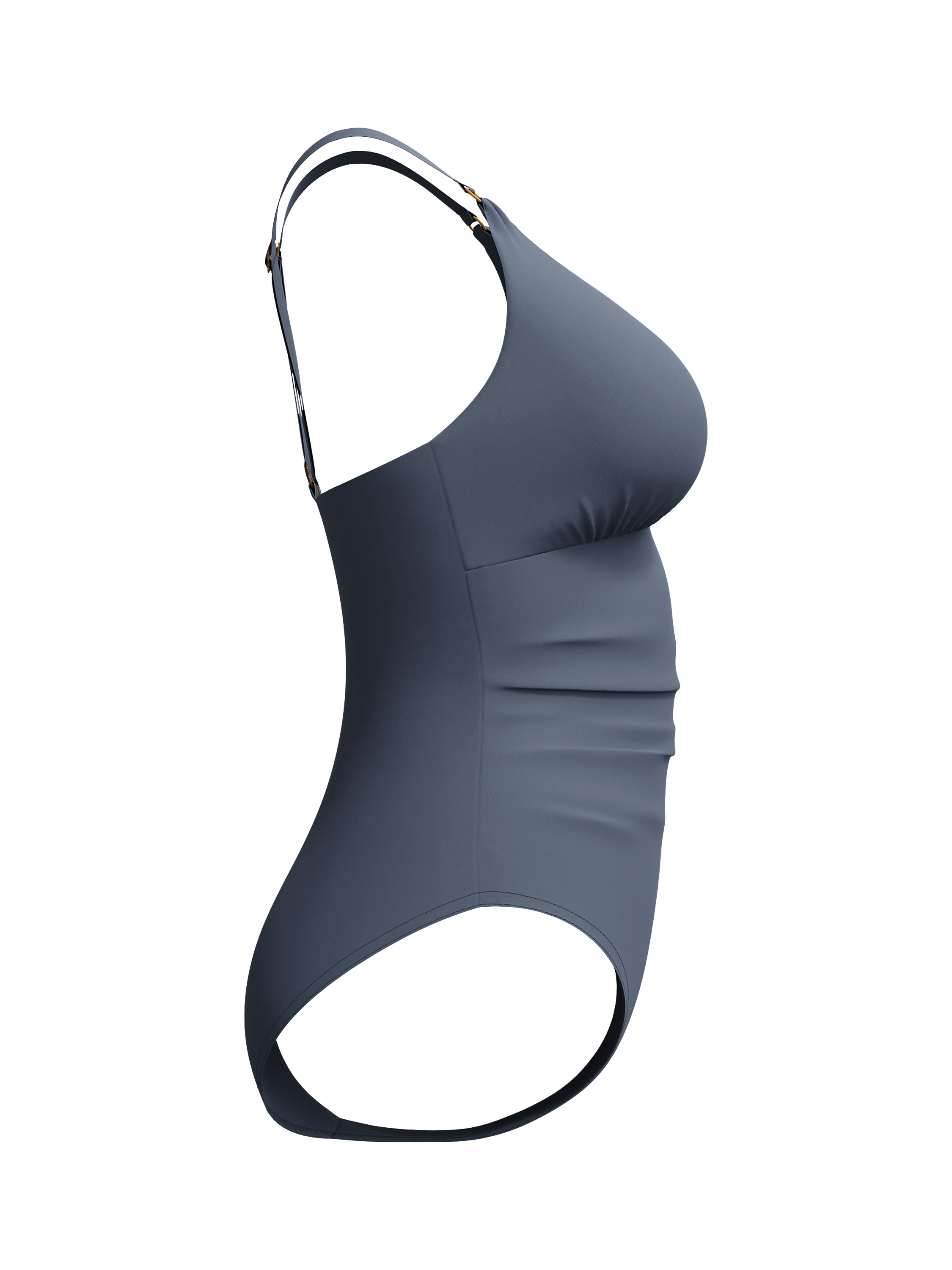 Product image 3 of 5, which shows Speedo Shaping V-Neck Swimsuit, Grey Lead, 32