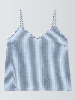 John Lewis Ladder Stripe Camisole Pyjama Top, Blue Stripe, Blue Stripe
