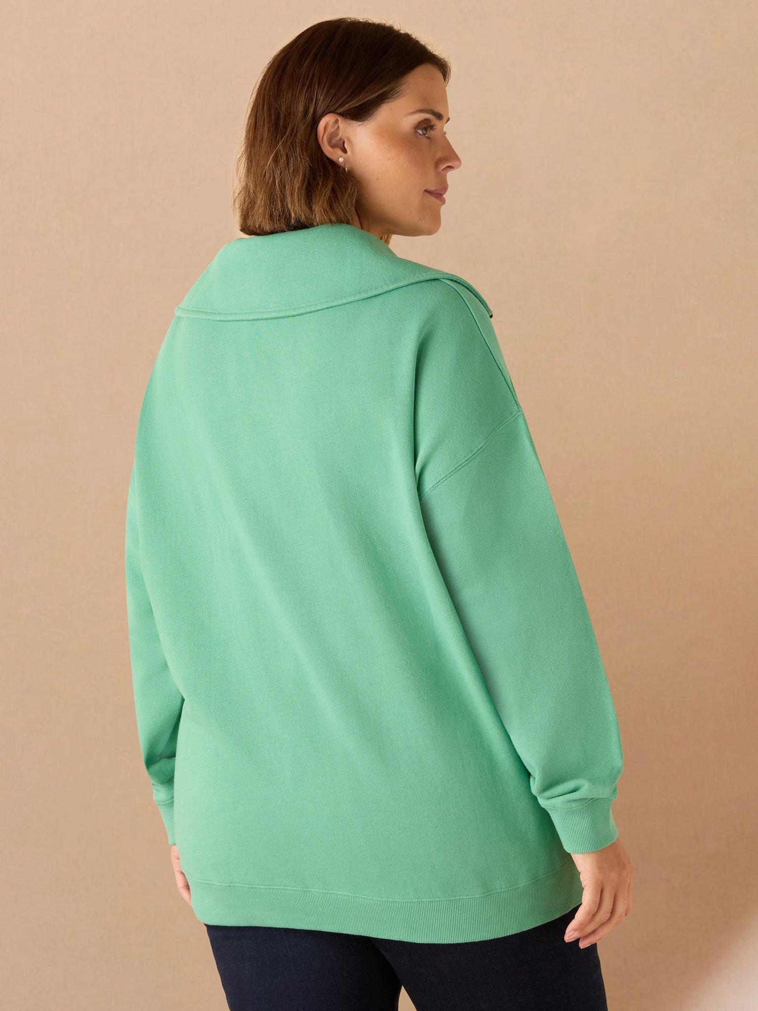 Product image 3 of 3, which shows Live Unlimited Curve 1/2 Zip Sweatshirt, Green, 12