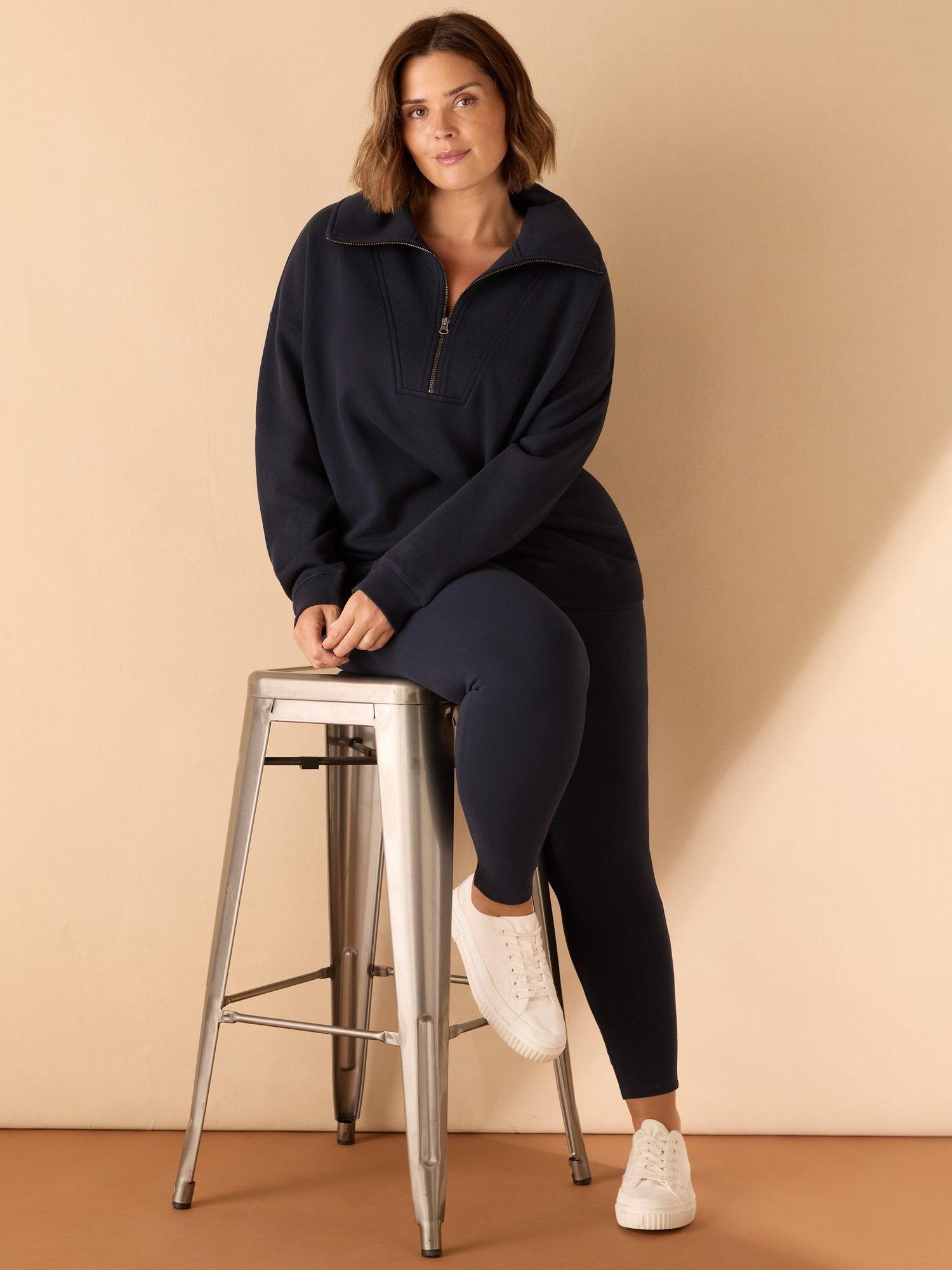 Product image 1 of 3, which shows Live Unlimited Curve Half Zip Sweatshirt, Blue, 12