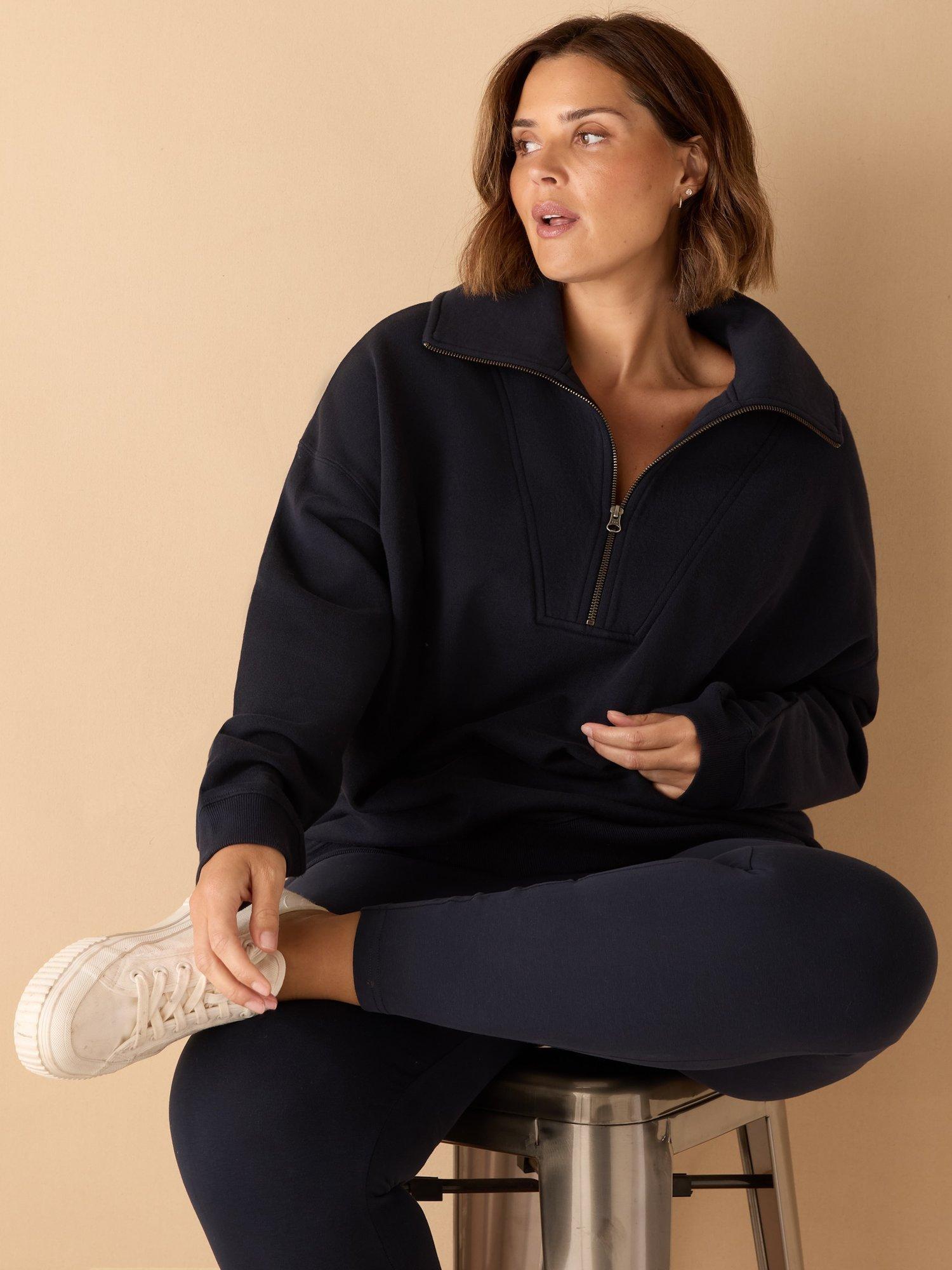 Product image 2 of 3, which shows Live Unlimited Curve Half Zip Sweatshirt, Blue, 12