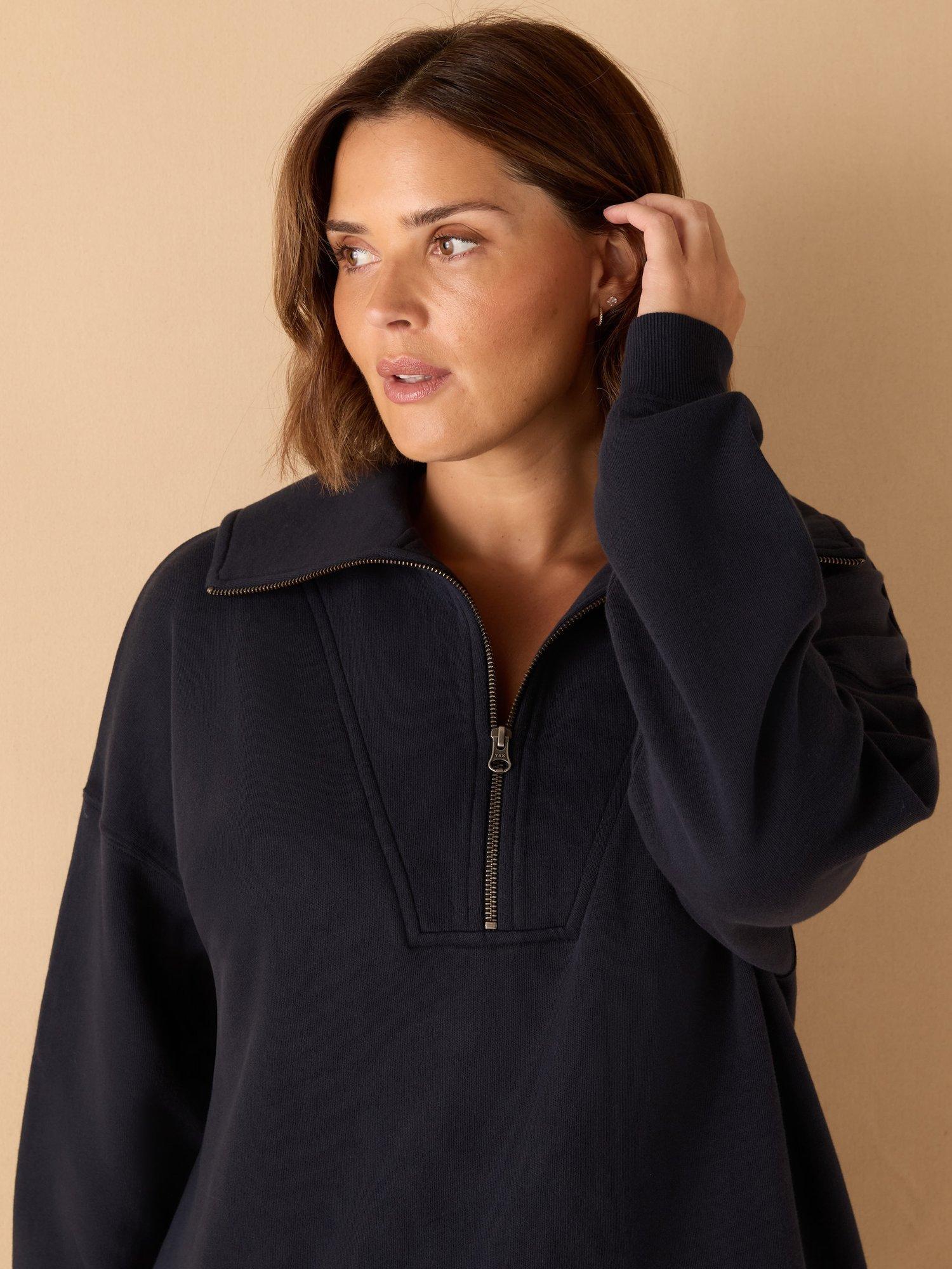 Product image 3 of 3, which shows Live Unlimited Curve Half Zip Sweatshirt, Blue, 12