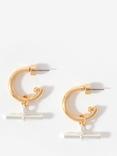 Mint Velvet Drop Hoop Earrings, Gold Gold