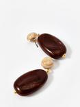 Mint Velvet Resin Drop Earrings, Brown Multi Brown