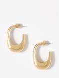 Mint Velvet Curved Hoop Earrings, Gold