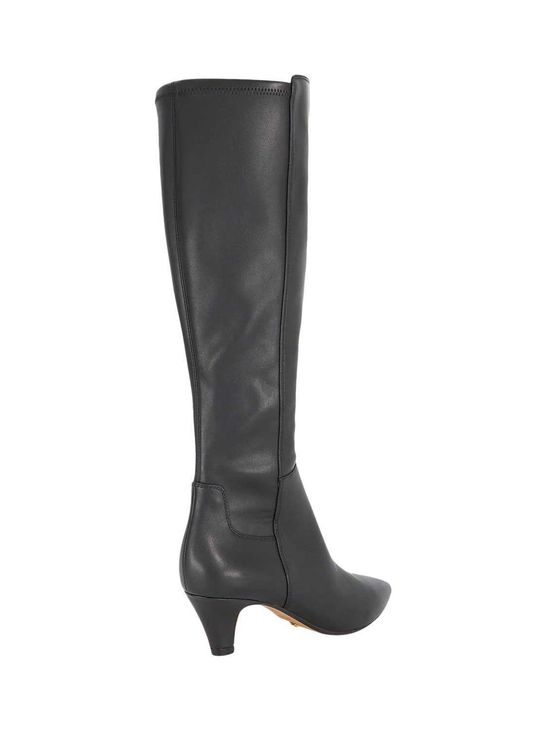 Product image 5 of 6, which shows Dune London Sera Leather Knee-High Kitten Heel Boots, Black, EU36