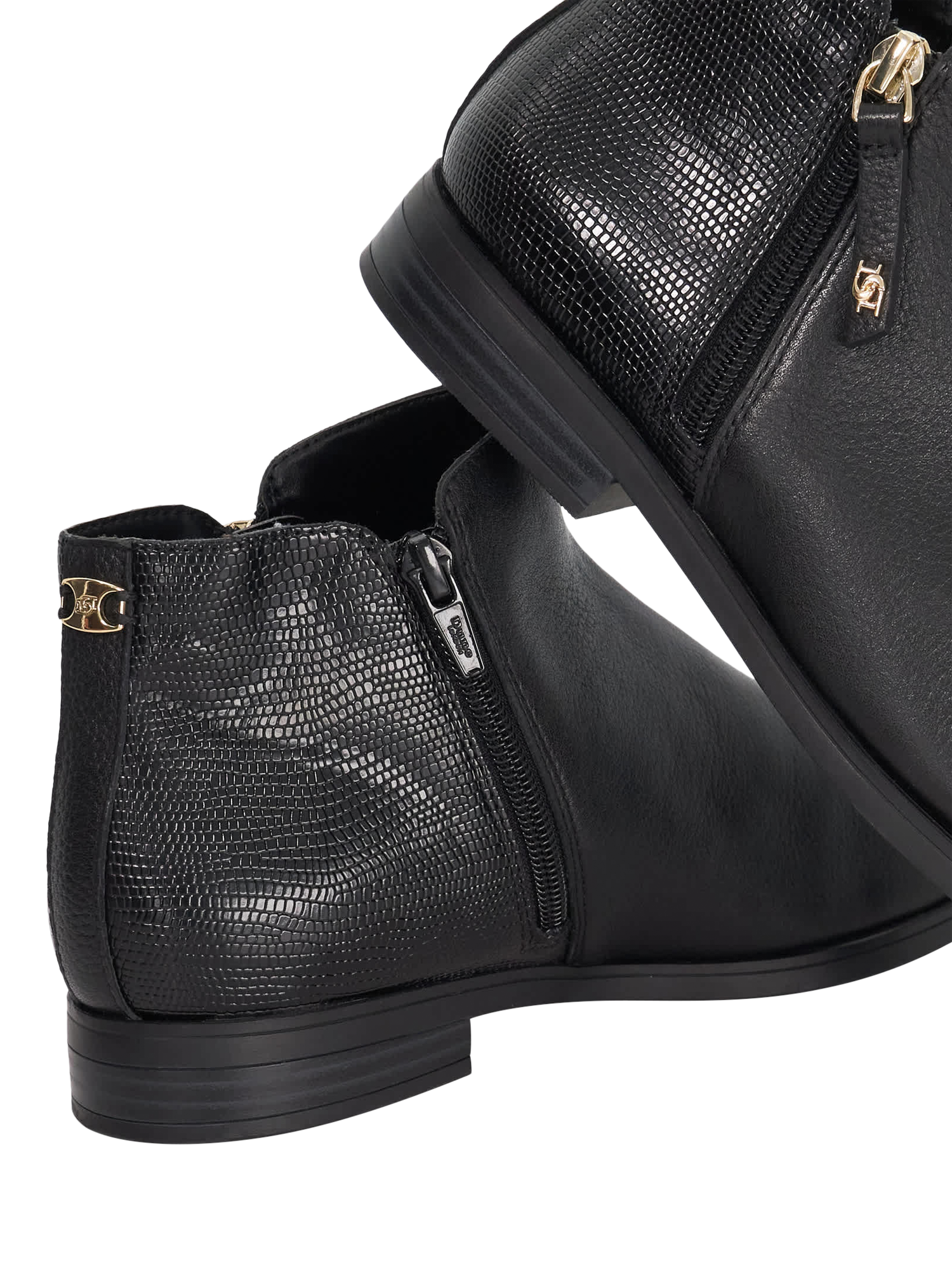 Product image 5 of 5, which shows Dune London Poleyn Leather Ankle Boots, Black, EU36