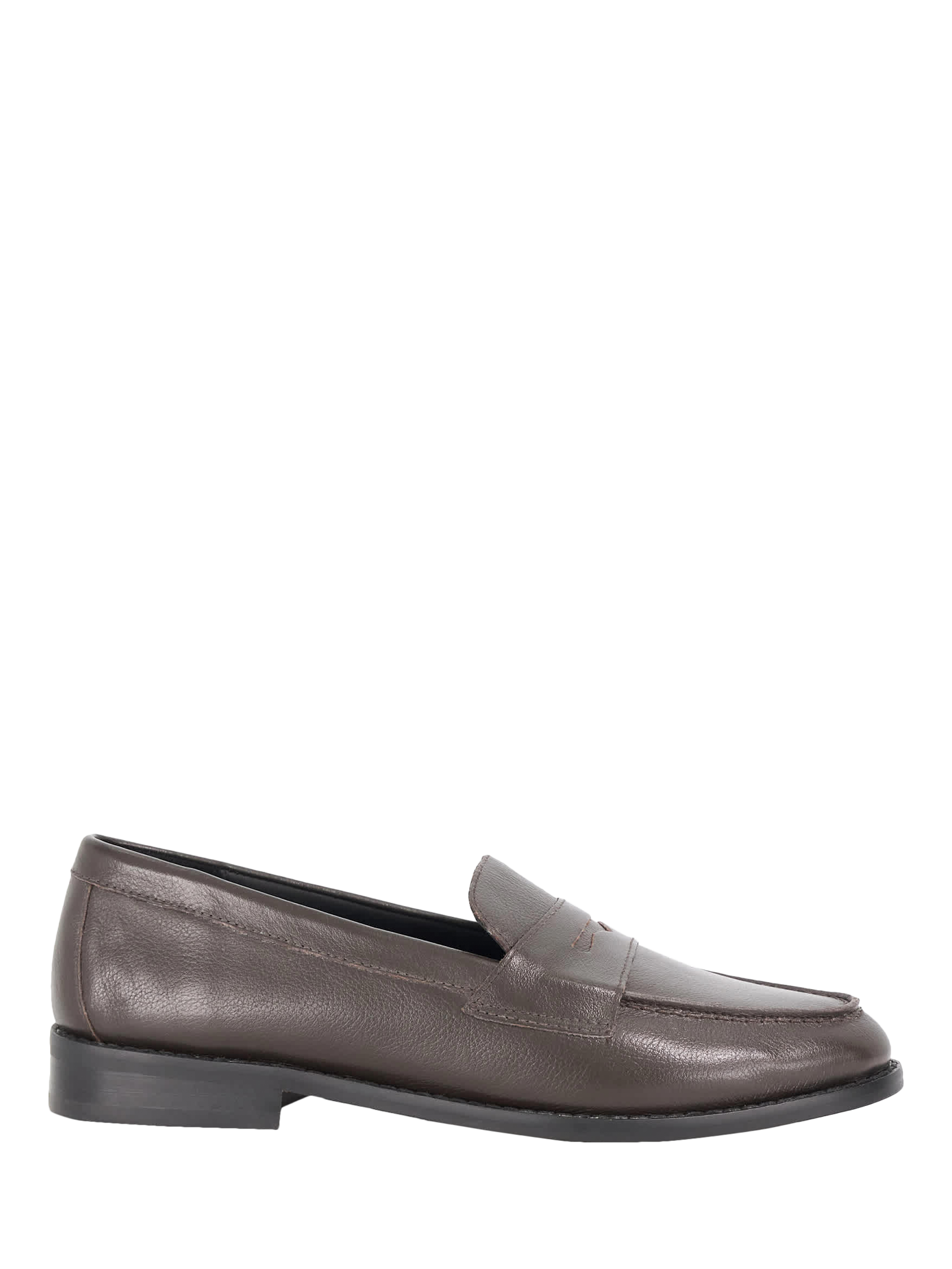 Product image 1 of 5, which shows Dune London Ginelli Leather Penny Loafers, Brown, EU36