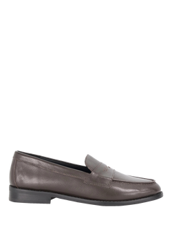 Dune London Ginelli Leather Penny Loafers, Brown, Brown