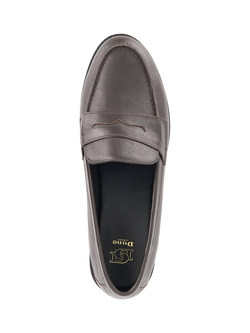 Dune London Ginelli Leather Penny Loafers, Brown - view 2, Brown