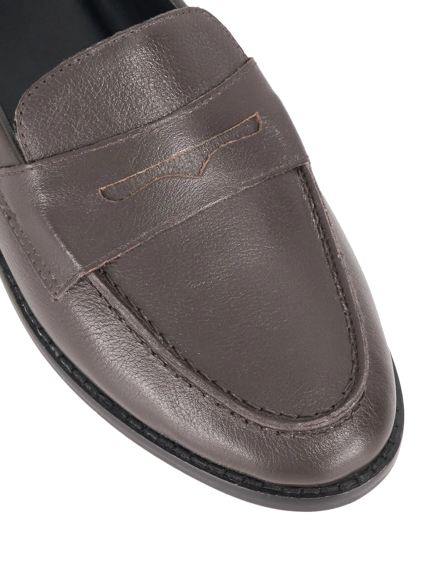 Product image 5 of 5, which shows Dune London Ginelli Leather Penny Loafers, Brown, EU36