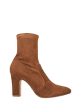 Dune London Optilly Suede Block Heel Sock Boots, Dark Tan