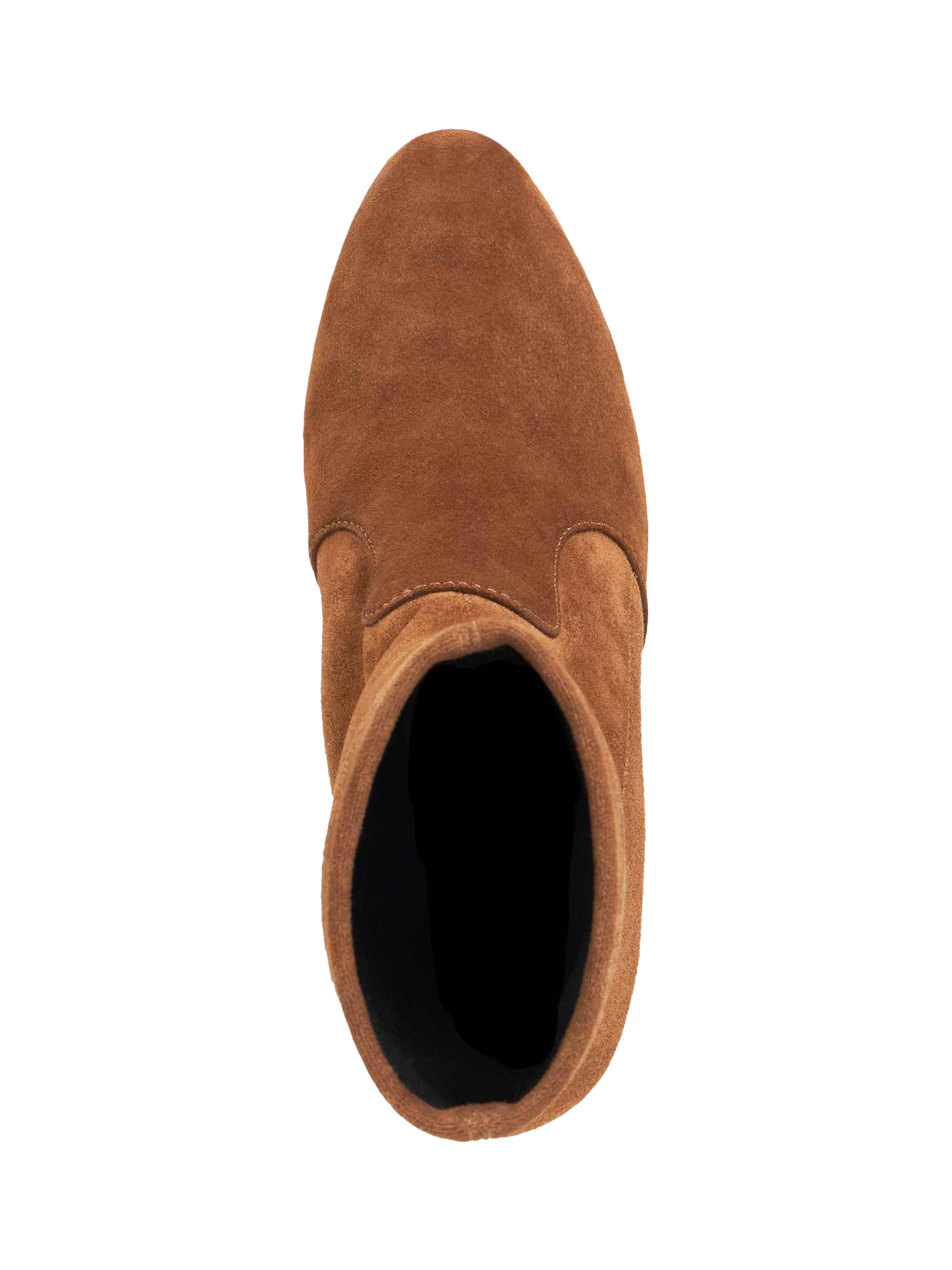 Product image 3 of 6, which shows Dune London Optilly Suede Block Heel Sock Boots, Dark Tan, 36