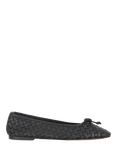 Dune London Heat Woven Leather Ballerina Pumps, Black