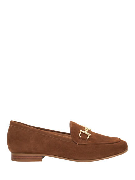 Dune London Branded Snaffle Trim Leather Slip-On Loafers, Brown