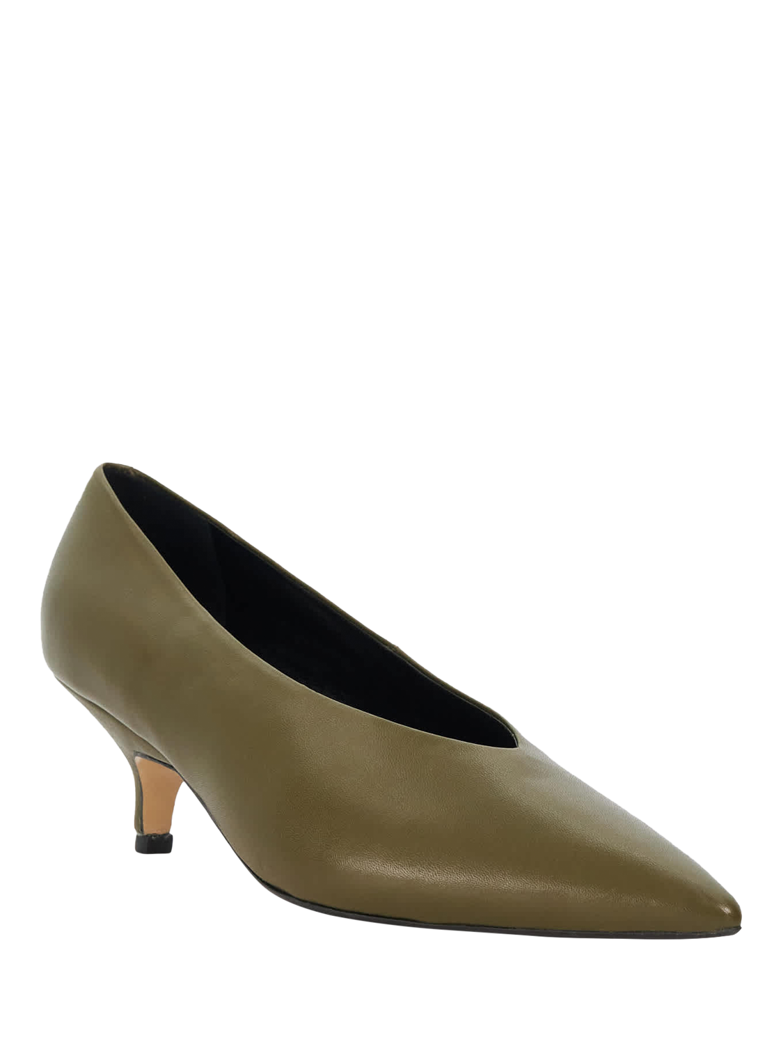 Product image 3 of 5, which shows Dune London Audio High Cut Kitten Heels, Green, EU36