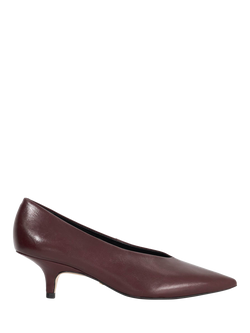 Dune London Audio High Cut Kitten Heels, Burgundy