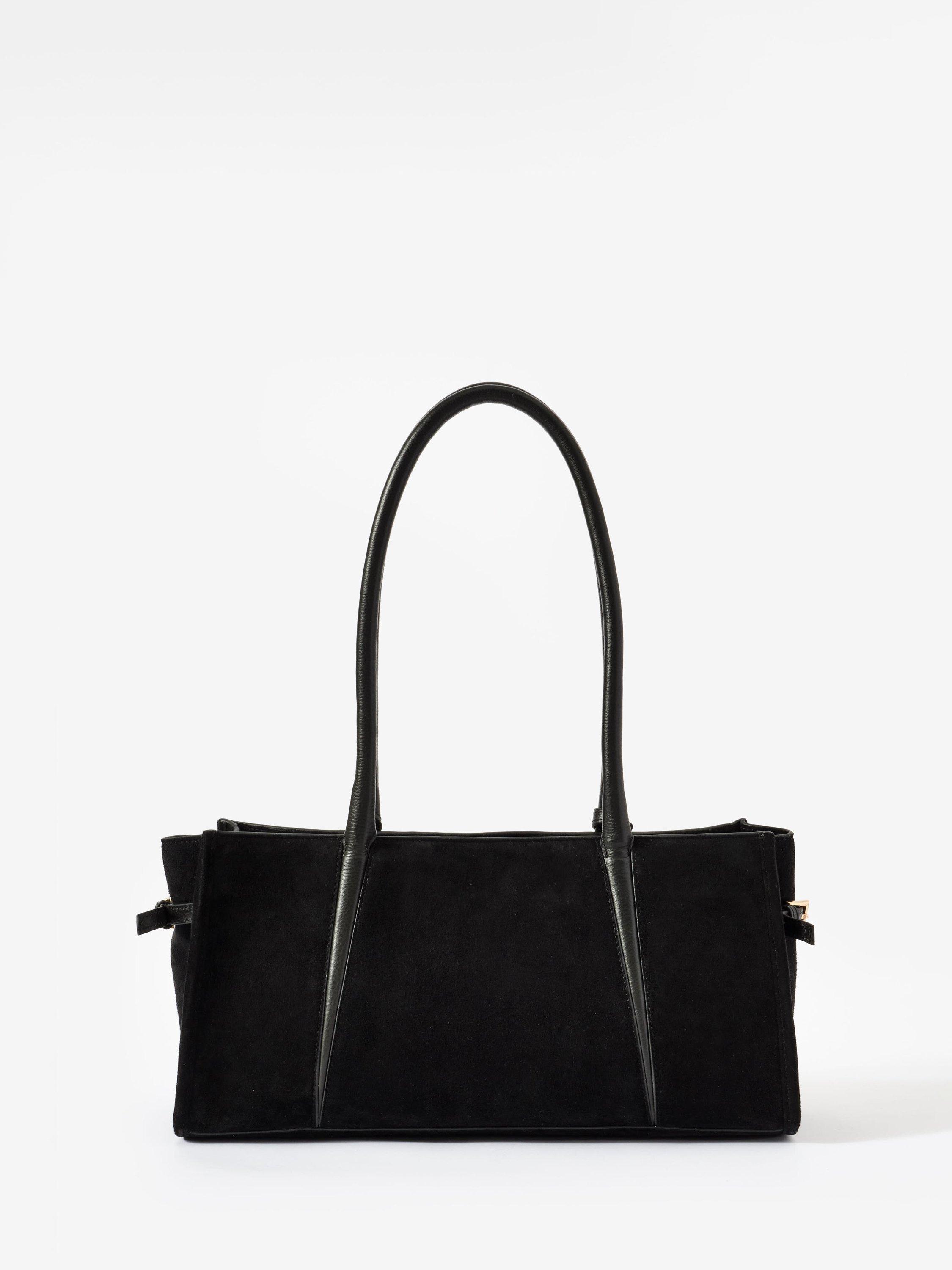 Mint Velvet Zita Suede Shoulder Bag, Black