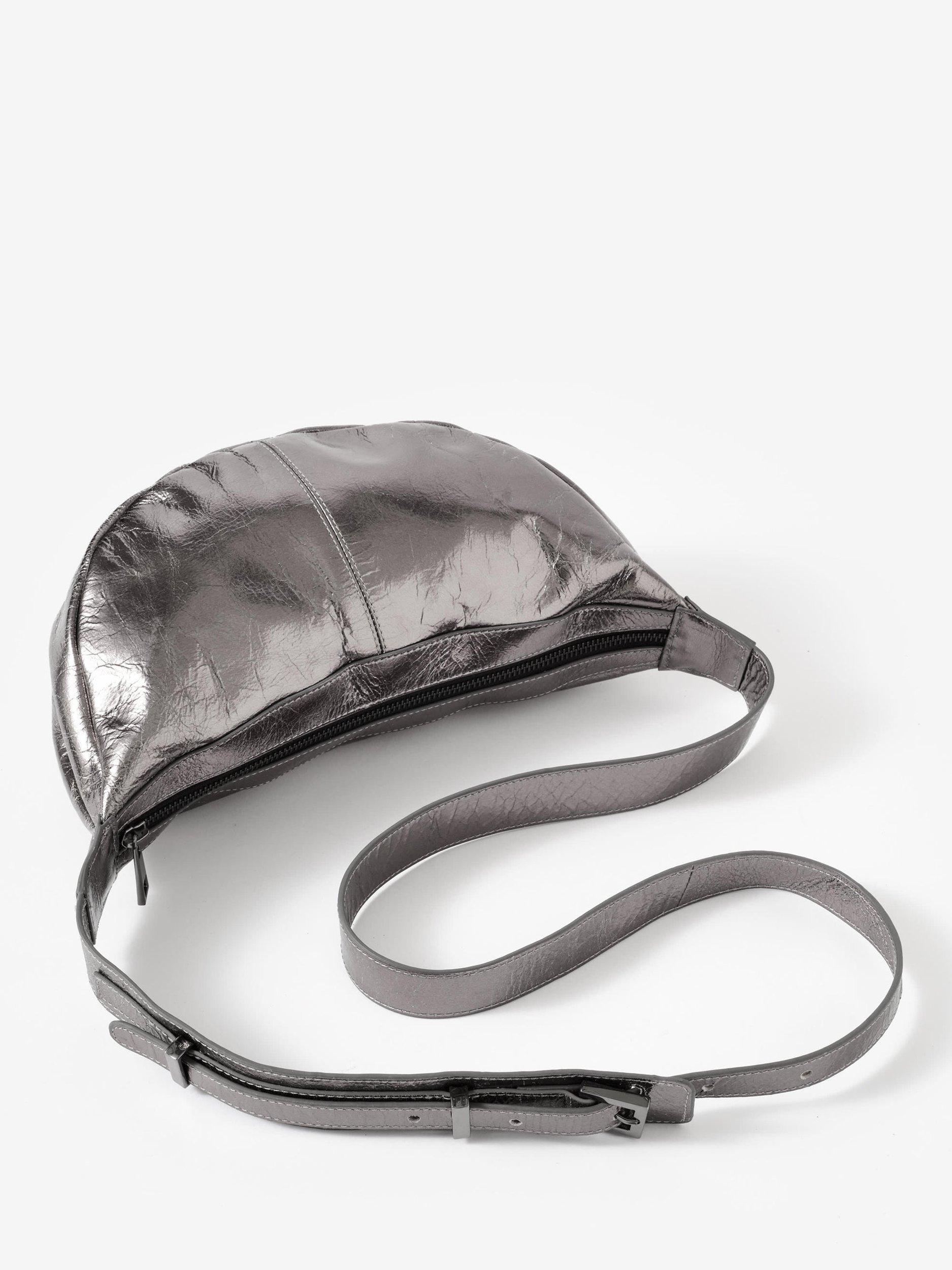 Product image 2 of 2, which shows Mint Velvet Suede Scoop Sling Bag, Silver, One Size