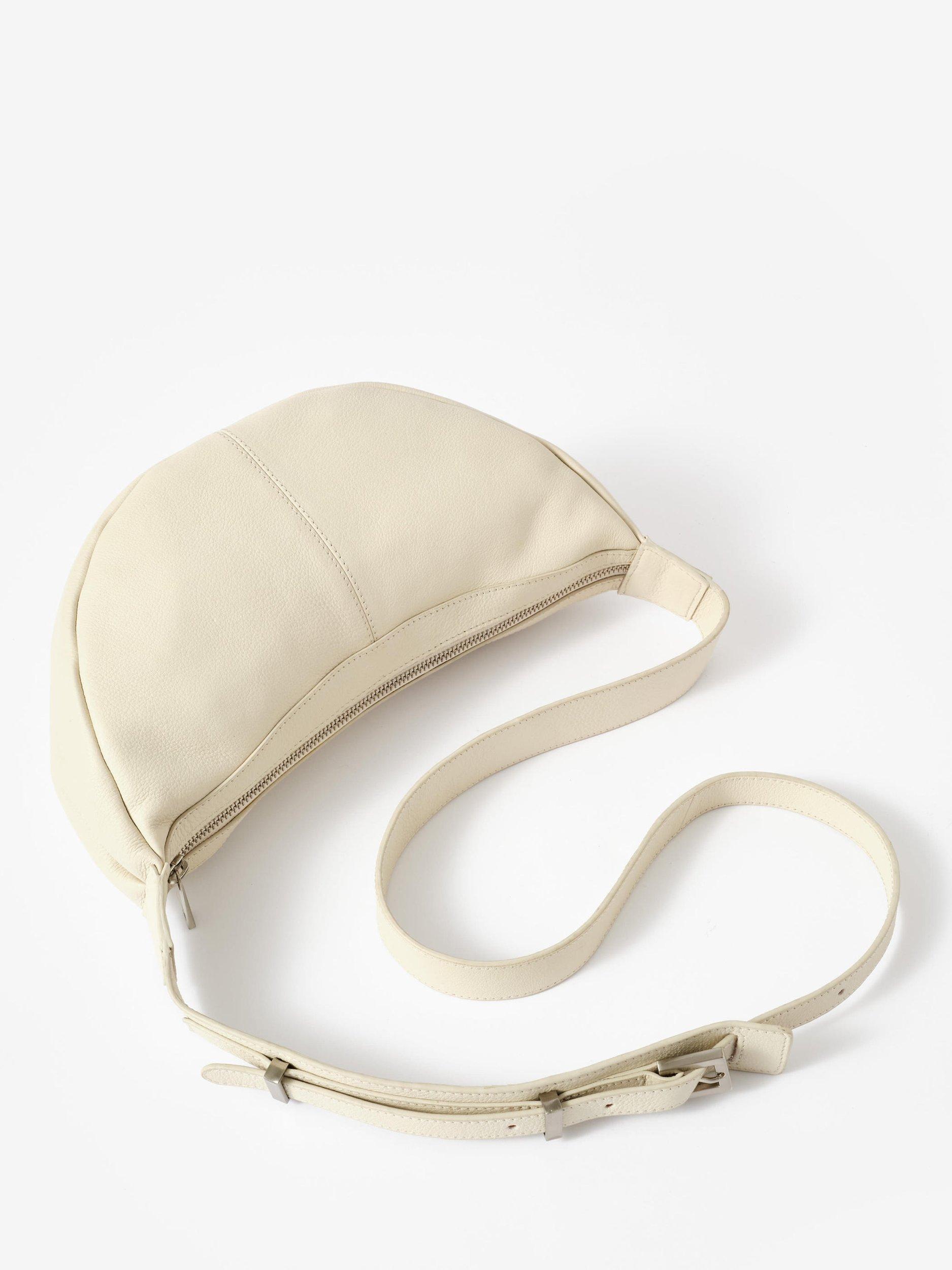 Mint Velvet Dolly Leather Scoop Sling Bag, Natural Cream
